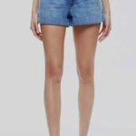 Alice + Olivia  Conry Pleated Denim Shorts Ivy Blue Cotton‎ High Waist Cuffed 25 Photo 0