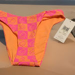 Hurley New NWT  Smiley Check Reversible Scoop Swim Bikini Bottom Size XS Photo 0