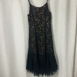 Moulinette Soeurs Anthropologie  Black Lace Midi Cami Cotrina Dress Size 0 NWT Photo 8