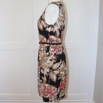 Trina Turk  Spellbound Belted Dress Red Black Tan Floral Size 4 Photo 3