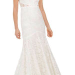 Adrianna Papell - Gold-Edged Lace Mermaid Gown Photo 0