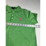 Ralph Lauren Golf Polo Shirt L Green & White Stripes Pink Pony Logo Tailored Fit Photo 3