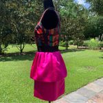 Milly An Original  of New York SILK Graffiti Abstract PINK Peplum Mini Dress 4 Photo 6