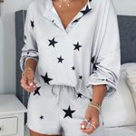 Long Sleeve Pajama Two Piece Shorts and Top Soft Pajama Set Size Small Purple Photo 0