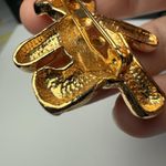 Teddy Bear Rhinestone Brooch Pin Gold Tone Signed Aai Photo 9