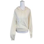 SO  Juniors Hoodie Size L White Plush Yard Loungewear Crop Hooded Womens NWT Photo 1