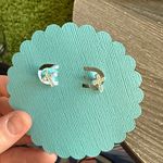 Silver Cross Gem Sparkle Stud Earrings Photo 1