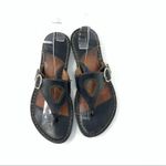 Born Black Leather Keyhole Cutout Thong Sandal 7 Photo 1