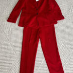 Oscar de la Renta Vibrant Red Pantsuit Photo 0