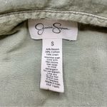 Jessica Simpson Olive Green Linen Blend Short Sleeve Button Up Jumpsuit Small Photo 4