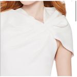 Alice + Olivia Kiro Ruffle-Shoulder Midi Sheath Dress in Bright White Size 4 Photo 4