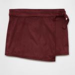 American Eagle  High Rise Faux Suede Burgundy Wrap Skort Photo 1