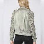 Green Bomber Jacket Silver Size M Photo 2
