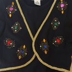 Vintage Plain Jane by Sweet Baby Jane Navy Dress with Embellished Cardigan Blue Size M Photo 4