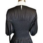LA LIGNE Blanca Black Dress Maxi Short Puff Sleeves Smocked Waist Stretch XS EUC Photo 8