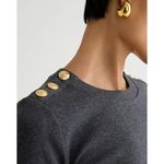 J.Crew Perfect-Fit Long-Sleeve Crewneck T-Shirt With Buttons in Ivory XXSmall Photo 7