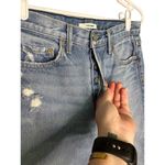 GRLFRND Karolina Butterfly Button Raw Hem Light Wash Jeans Size 27 Photo 3