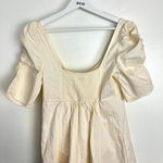 Free People  Cheyenne Smocking Short Puff Sleeve Denim Mini Dress Size X-Small Photo 10