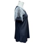 Crazy Train Everything That Glitters Fringe T-Shirt Top Black Silver Small Photo 4