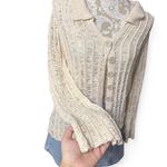 NWT Open Knit White Neutral Clean Girl Cardigan Boho CottageCore CoastalCowgirl Tan Size L Photo 1