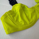 Aerie  Underwire balconette Bikini Top lime green /navy Size L Photo 4