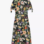 ZARA Floral Print Poplin Midi Dress Photo 5