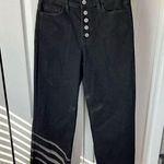 Vervet Flying Monkey Women's Wide-Leg Black Jeans Size 27 Button Fly Raw Hem Photo 0