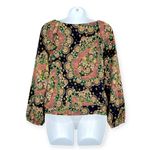 J.Crew Point Sur x | XS | Paisley on Navy Tie Waist Wrap Top Lined Satin Blouse Photo 6