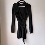 Princess Polly  Black Party Time Wrap Mini Dress 6 Photo 4