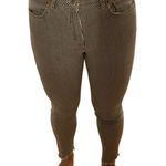 Pull & Bear  Striped Skinny Crop Jeans Sz 28 Gray White Raw Hem Stretch Cotton Photo 4