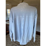 Aerie M Light Blue Shacket Oversized Soft Cotton Rib Collar Coastal Lumberjane Photo 3
