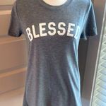 Modern Lux || Grey/white “Blessed” tee with extended tail.  Super soft and comfy! Photo 0