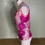 Vintage Paillette Sequined Beaded Wool Top 60s 70s funky groovy‎ disco mod retro Pink Size M Photo 4