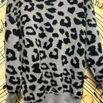Unbranded Woman’s Leopard Print Long Sleeve Acrylic Cardigan Sweater OS Black Size undefined Photo 6