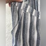 Per Se  LINEN BLEND BEACHY NAVY/GREY/WHITE STRIPED WIDE LEG CAPRI PANTS; size 3X Photo 3