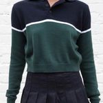 Brandy Melville  Green & Black Cropped Sweater – Women’s Photo 0