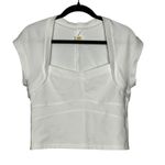 Maeve by Anthropologie Large White Cap Sleeve Square Neck Bolero Top Photo 1