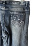 Embroidered Horse Jeans Western XL Mid Rise Stretch‎ Denim Straight Leg Pockets Blue Size 32 Photo 1