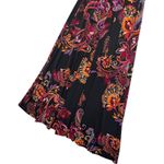 New MSK Dress Womens Medium Black Midi Floral Paisley Belted Stretch Boho Career Photo 3