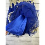 Tulle Prom Homecoming Dress Blue & Gold High Neck Tank Above Knee Length Size 4 Photo 9