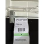 Sag Harbor Womens Pants Sz 8 Black Gold Chain Pull On Dress Scuba Crepe NEW Photo 3