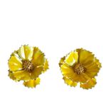 Vintage Yellow Enamel Flower Clip Photo 1