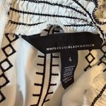 White House | Black Market  White Top with Black Geometric Design Photo 2