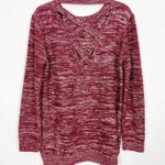 Madison Lilly Marled Womens Chunky Tunic Sweater Large Casual Loungewear Boho Red Photo 5