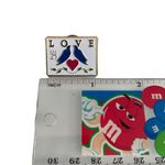 Vintage 1980s USPS 25¢ Love Birds Stamp Enamel Lapel Pin Winco White Photo 2