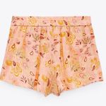 ZARA  Paisley Printed High Waisted Cotton Shorts Size XL ORANGE NEW Photo 8