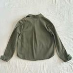 Gianni Bini  Army Green Button Cropped Jacket Pockets Sz M Indie Utility Cottage Photo 3