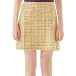 Gucci NWT yellow cotton blend a line tweed sequin embellished knee length skirt Photo 0