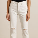 Pistola  Mason Slim Boyfriend Jeans Women’s 27 White Ivory Distressed Mid Rise Photo 0