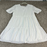 Speechless ‎ White Dress XL Tiered Babydoll Gingham Puff Sleeve Polyester Photo 0
